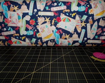 Benartex. Retiro de Playa. Vida de Playa Azul Marino - Diseño de Andi Metz