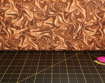 Kanvas. Marbleized Caramel - Twirling Marble Motif 100% Cotton