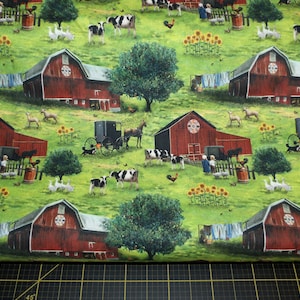 FINAL 1/2 Yard - Northcott. Country Paradise. Country Allover Green DIGITALLY PRINTED