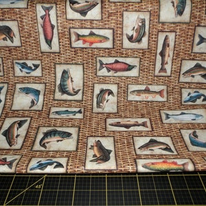 QT Fabrics. Fish Tales. Fish Patch Camel