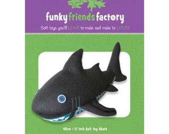 May include: A sewing pattern for a 17 inch soft toy shark named Sammy Shark. The pattern is from Funky Friends Factory, a company that makes soft toys you can make and love.