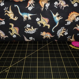 Michael Miller. Dinosaurs, Dinosaurs. Dinomighty Black DIGITALLY PRINTED