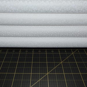 Tiny Tonals White 2025 Fat Quarter Bundle - 4 Piece Lewis & Irene Tonal White FQ Bundle - 100% Cotton Fabric