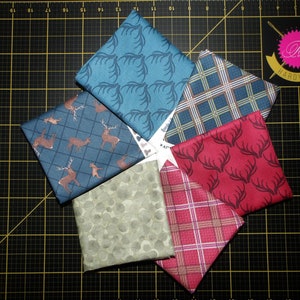 Loch Lewis Fat Quarter Bundle - 6 Piece Lewis & Irene Celtic Deer and Scottish Plaid FQ Bundle - 100% Cotton Fabric