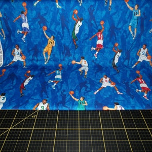 Slam Dunk Fat Quarter Bundle 7 Piece Basketball Themed FQ Bundle 100% cotton woven image 6