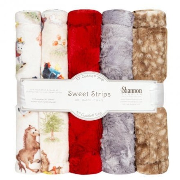 LAST Package - Shannon Fabrics. Farm 10" Cuddle® Sweet Strips MINKY KIT