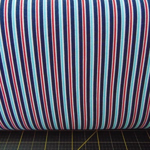Stof France. Stripes Marine/Red KNIT 58 inches wide