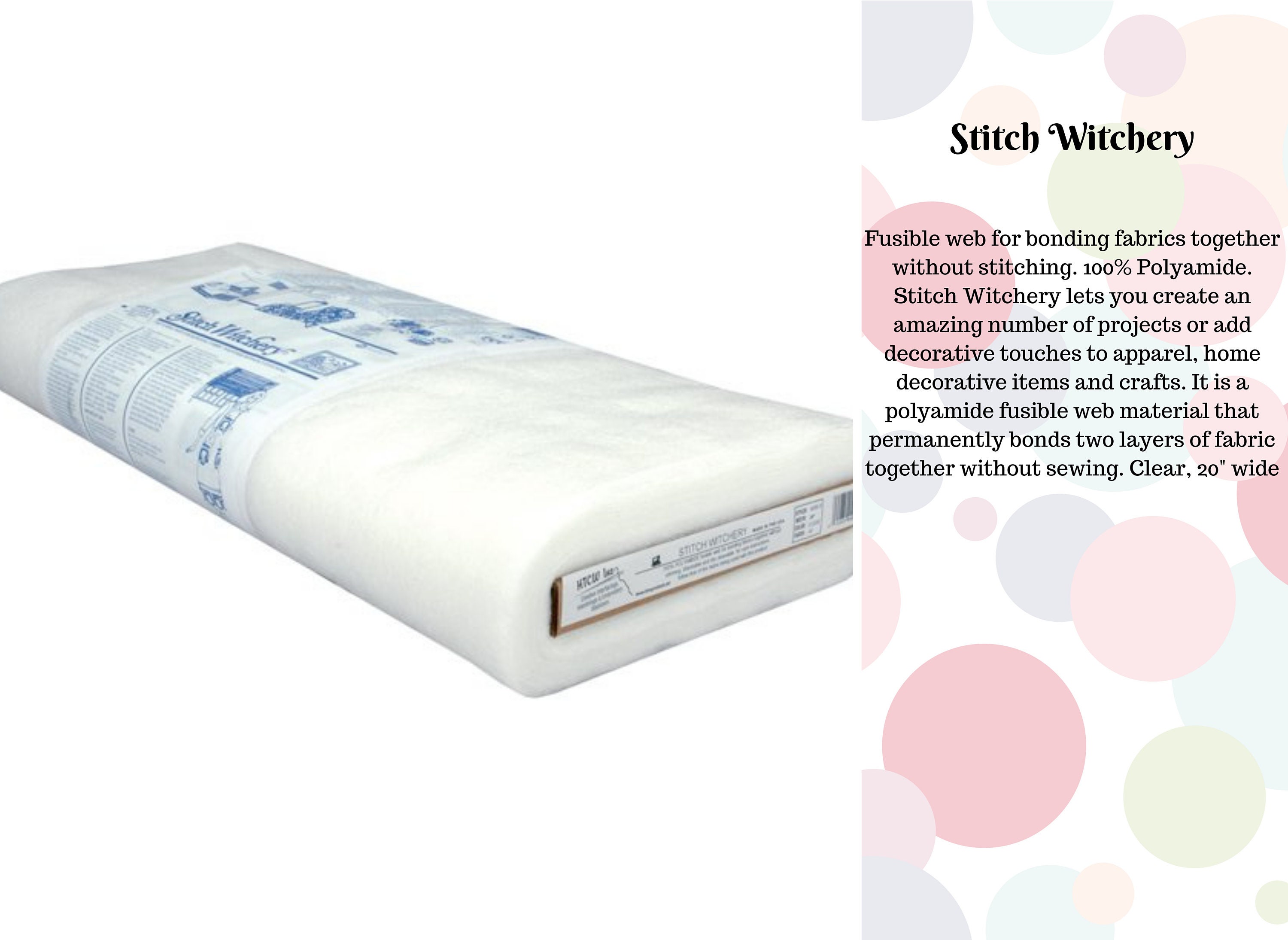 The Warm Company Lite Steam - A - Seam 2 Double Stick Fusible Web - 24 x 25 yd Bolt - Interfacing & Stabilizers - Sewing Supplies