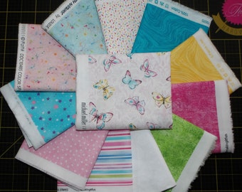 Joie Air Schmetterlinge Fat Quarter Bundle - 12 Stück Frühling und Sommer Schmetterling FQ Bundle - 100% Baumwolle gewebt