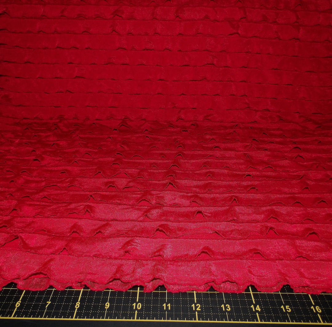 Ruby Red Cascading Ruffle Fabric - 48/50