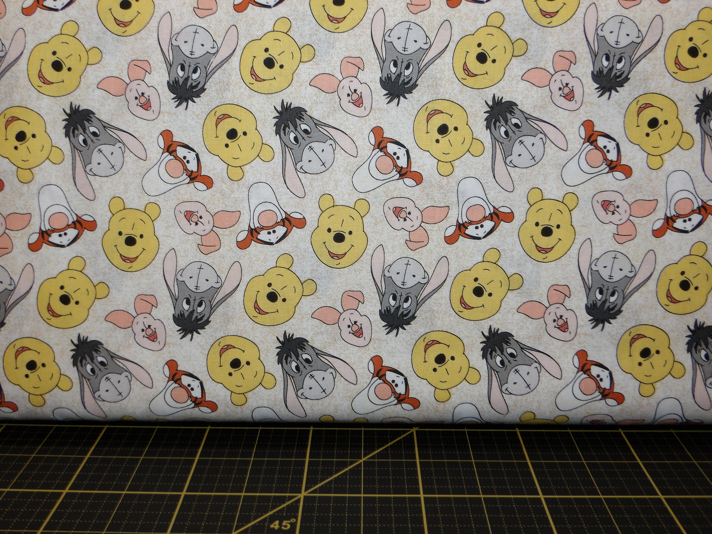 Springs Creative Disney Pooh and Friends White Tossed Fabric