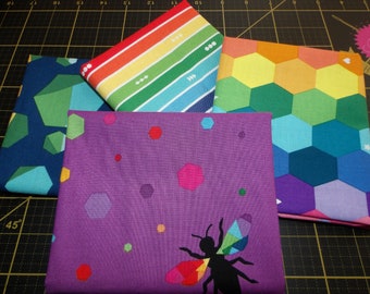 Imagine Create Fat Quarter Bundle - 4 Piece Riley Blake designed by Kristy Lea of Quiet Play FQ Bundle - 100% cotton woven