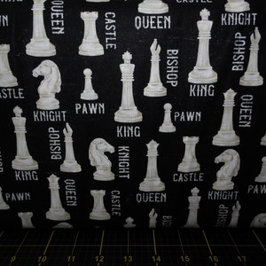 Riley Blake. I'd Rather Be Playing Chess. Chess Pieces Black