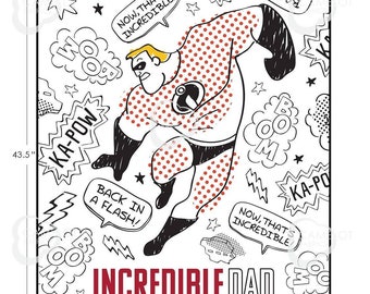 Tissus Camelot. Coloriage Pixar. Les Indestructibles Color Me Panel Cour complète