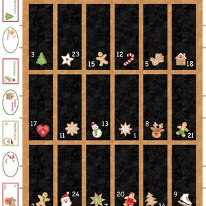 Northcott. Sugar Coated. Advent Calendar 2/3 yd DIGITAL PRINT