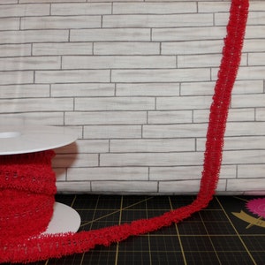 Dessous & Stirnband elastisch, 18 mm Rot - Made in France