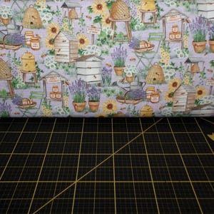 Michael Miller. Bee Culture. Busy Bee Farm Lilac DIGITALLY PRINTED
