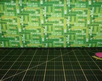 QT Fabrics. Irish Charm. Irish Lingo Kelly Green - St. Patrick's Day Fabric