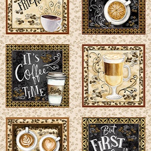 For The Love Of Coffee 10x10's by Nicole Decamp for Benartex