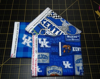 Kentucky Wildcats Fat Quarter Bundle - 3 Piece NCAA Kentucky Wildcats FQ Bundle - 100% cotton - Tailgate Quilt Panel Optional