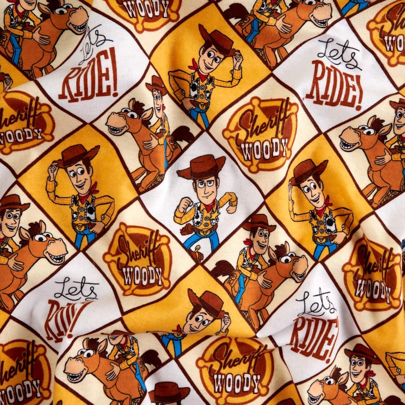 Disney Toy Story 4 Sheriff Woody Multi FLANNEL Choose Your Cut BTY Camelot Fabrics