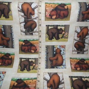 QT Fabrics. Sweet As Honey. Bear and Honey Patch Panel 2/3 yd
