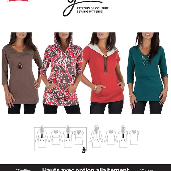 Jalie T-Shirt & Nursing Tops Pattern - price includes shipping