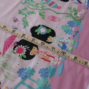FINAL 38 inches - Michael Miller. Geisha Girl. Girl Double Border Pink