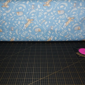Clothworks. GHMILY 2024. Forest Friends Denim - Guess How Much I Love You Fabric