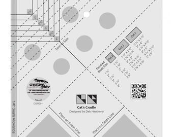 Regla para colchas con forma de cuna de gato de Creative Grids