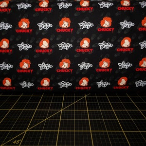 Camelot Fabrics. Postać Halloween III. Baterie w zestawie Czarny - Chucky Horror Movie Fabric