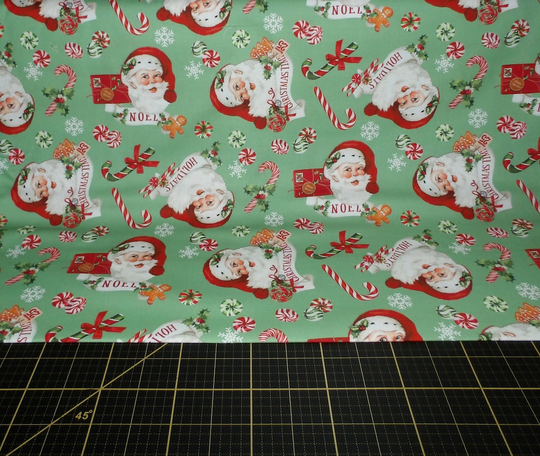 Northcott. Peppermint Candy. Santa Toss Green DIGITALLY Etsy