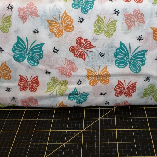 Riley Blake. Flutter in Multi SWADDLE CLOTH 55/56" wide