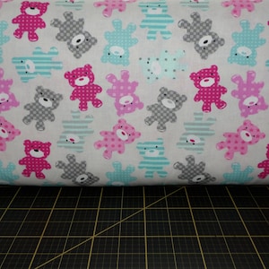 Stof Fabrics. Baby Cub Toss Rose 63in Wide DIGITALLY PRINTED