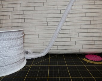 White Elastic Double Ruffle, 18mm - Lingerie & Headband Elastic - Made in France