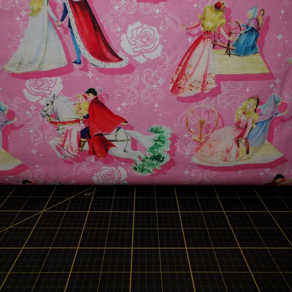 David Textiles. Vintage Storybook. Happily Ever After Allover DIGITALLY PRINTED - choose your cut in the drop down menu