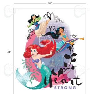 Camelot Fabrics. Disney Princess Be Strong. Heart Strong Panel Full Yard