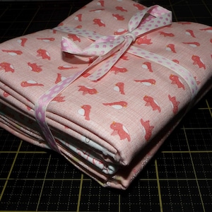 Enchanted Nursery 3 Yard Quilt Kit- 1 yard each of three coral nursery prints from Moda and Michael Miller