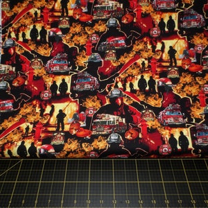 Elizabeth's Studio. Under Fire. Allover Scenic Red