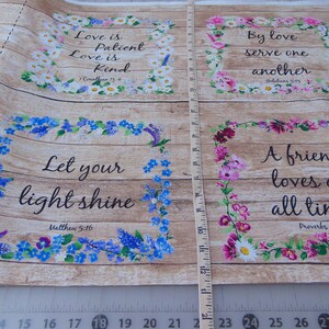 Timeless Treasures. Let Your Life Shine. Floral Proverbs on Wood Panel 2/3 yd image 3