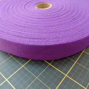 FINAL 1.5 Yards - 1.25 inch Cotton Heavy Duty Webbing - Purple