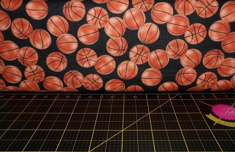 Slam Dunk Fat Quarter Bundle 7 Piece Basketball Themed FQ Bundle 100% cotton woven image 7