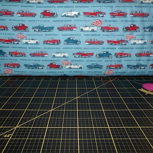 Robert Kaufman. Old Guys Rule. Classic Cars Denim