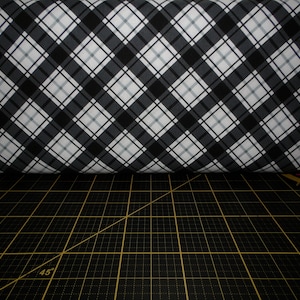Kanvas. Moose Creek Lodge. Cabine Plaid Gris/Noir IMPRIMÉ NUMÉRIQUEMENT