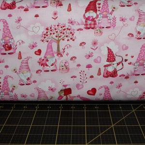 Timeless Treasures. Gnome One Like You. Valentine Gnomes Pink