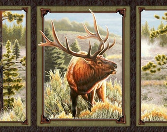 QT-Stoffe. Berg Elk Bildtafel 2/3 yd