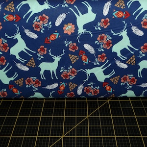 3 Wishes Fabrics. Pachua. Deer Navy
