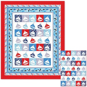 First Mate. Ahoy! Pattern - Sailboat Quilt Pattern - Designed by Wanda Milankov of Wanda&#39;s Designs for the Northcott First Mate line