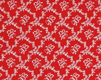 Windham Fabrics. Storybook Christmas. Lattice with Bells - Cotton fabric BTY - Choose your cut