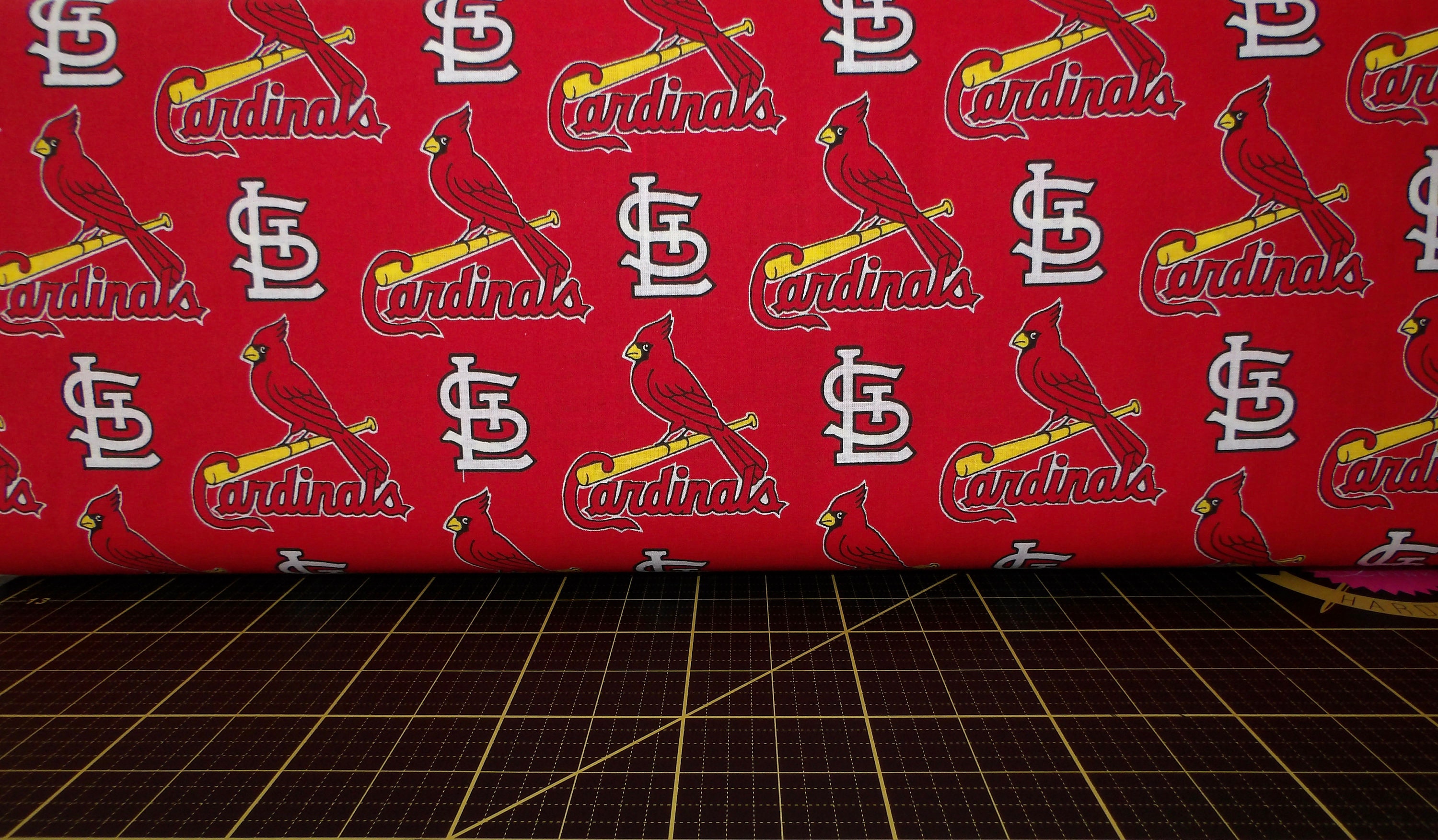 St. Louis Cardinals 58 100% Polyester Fleece Logo Sports Sewing & Craft  Fabric 10 yd By the Bolt, Red, White and Yellow